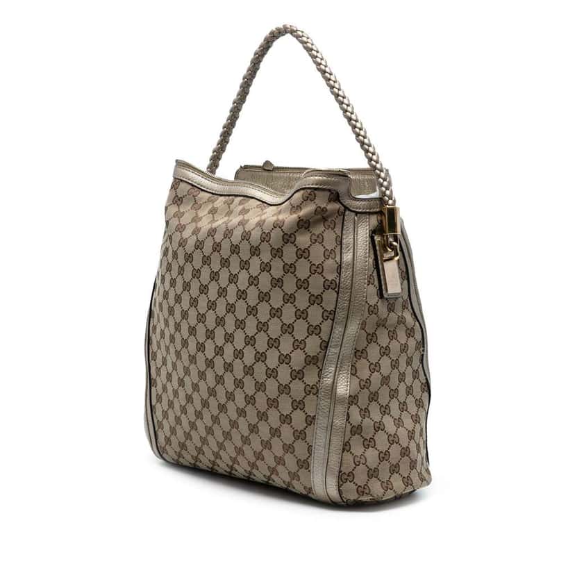 Gucci Large GG Canvas Bella Shoulder Bag Brown Canvas Good condition - Back View