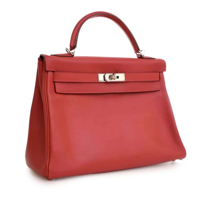 Hermès Swift Kelly II Retourne 32 Red Leather Good condition - Back View