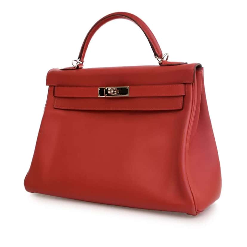 Hermès Swift Kelly II Retourne 32 Red Leather Good condition - Inside View