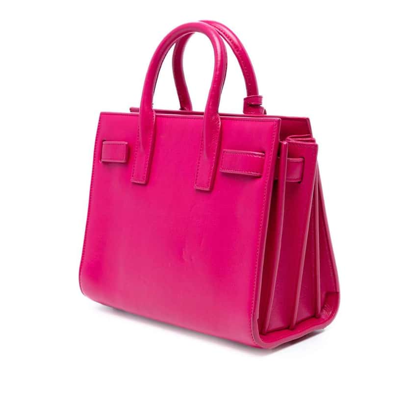 Saint Laurent Nano Leather Sac De Jour Satchel Pink Leather Good condition - Back View