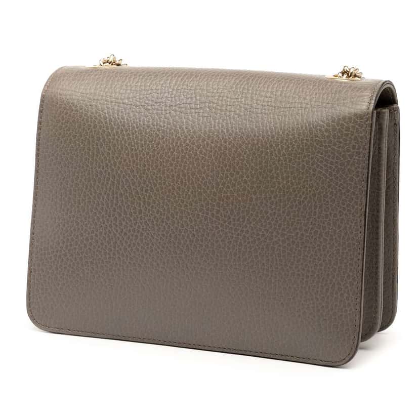 Gucci Small Dollar Calfskin Interlocking G Crossbody Grey Leather Good condition - Back View