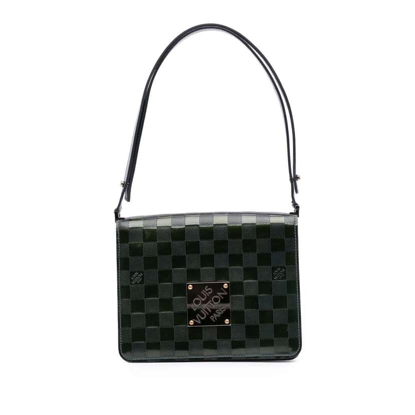 Louis Vuitton Damier Vernis Cabaret Green Leather Good condition - Front View