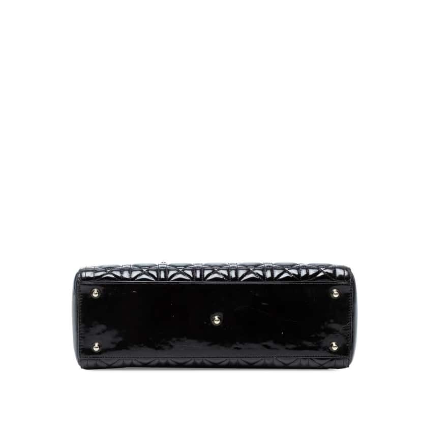 Dior Large Patent Cannage Lady Dior Black Leather Good condition - Inside View