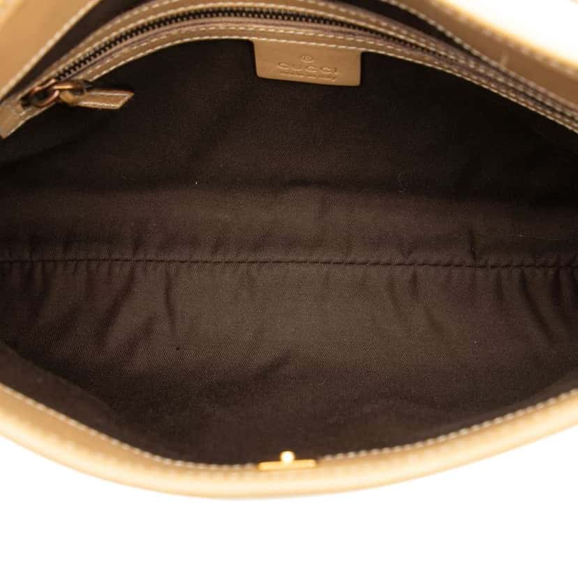 Gucci Leather Reins Shoulder Bag Brown Leather Good condition - Model View