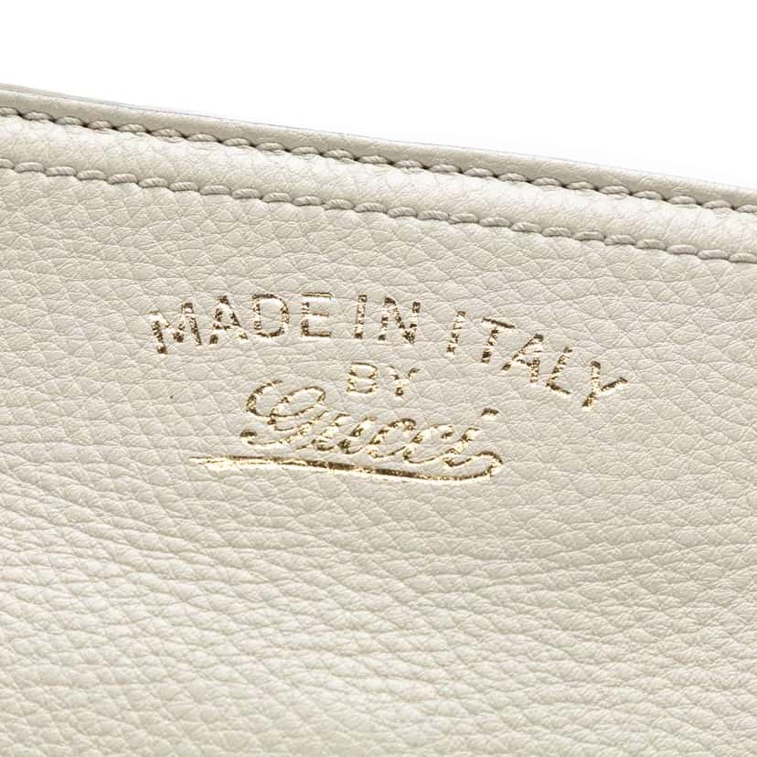 Gucci Medium Calfskin Bamboo Shopper Satchel White Leather Good condition - Box View