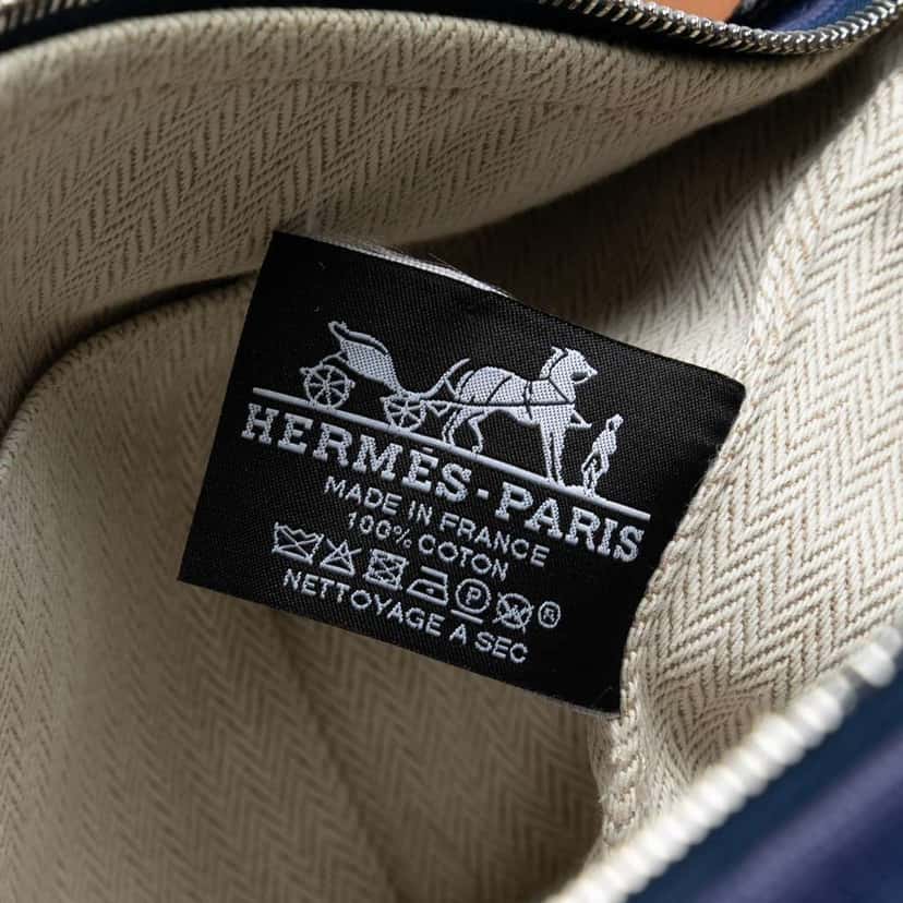 Hermès Small Canvas Bride A Brac Case Blue Canvas Good condition - Box View