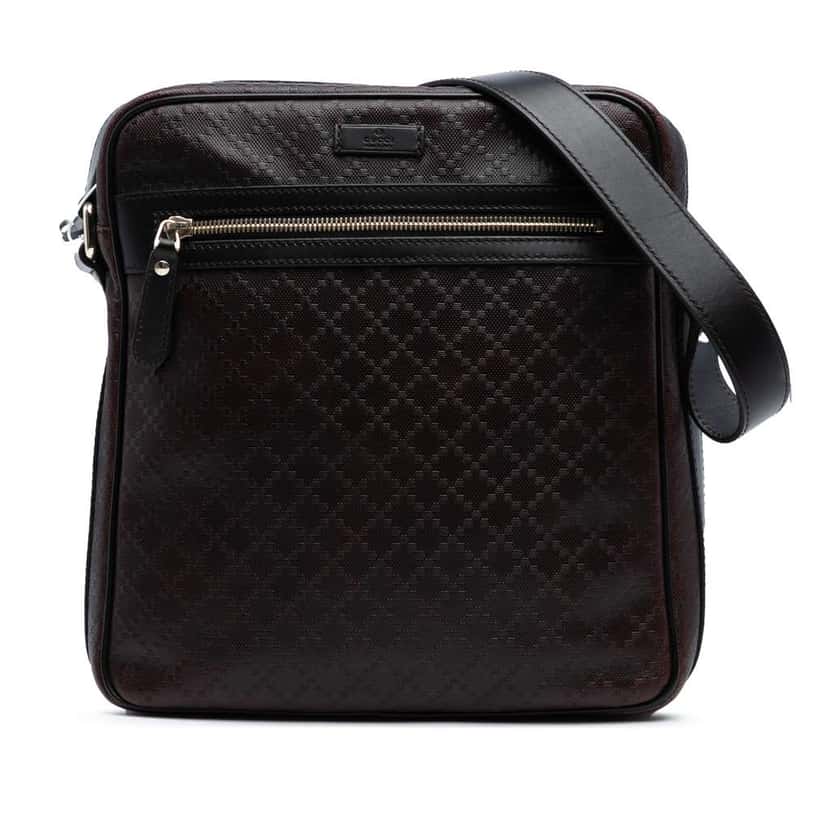 Gucci Diamante Leather Hilary Lux Crossbody Brown Leather Good condition - Front View