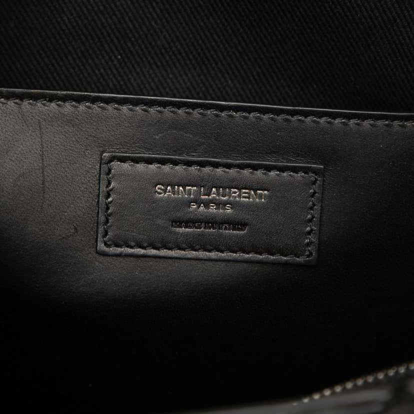 Saint Laurent Small Woven Trimmed Leather Downtown Cabas Satchel Black Leather Good condition - Box View