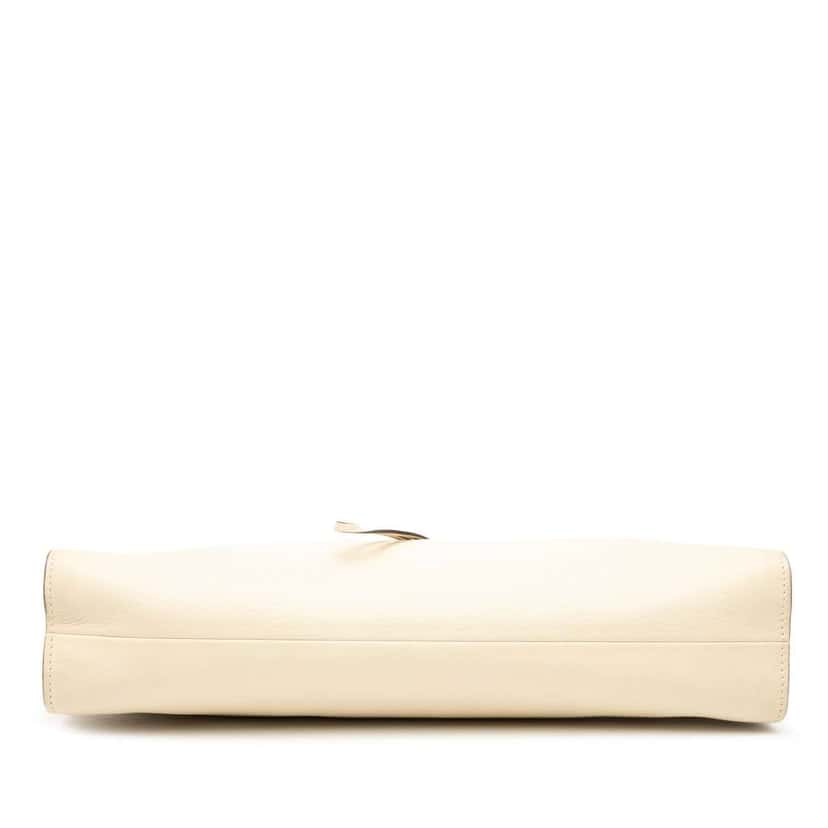 Gucci Leather Bamboo Top Handle Bag White Leather Good condition - Inside View