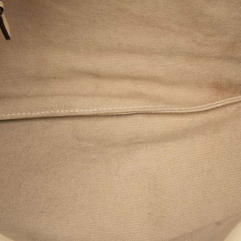 Gucci Leather Bamboo Top Handle Bag White Leather Good condition - Model View