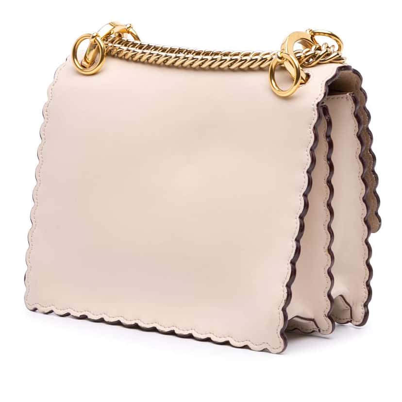 Fendi Small Scalloped Leather Kan I Crossbody Pink Leather Good condition - Back View