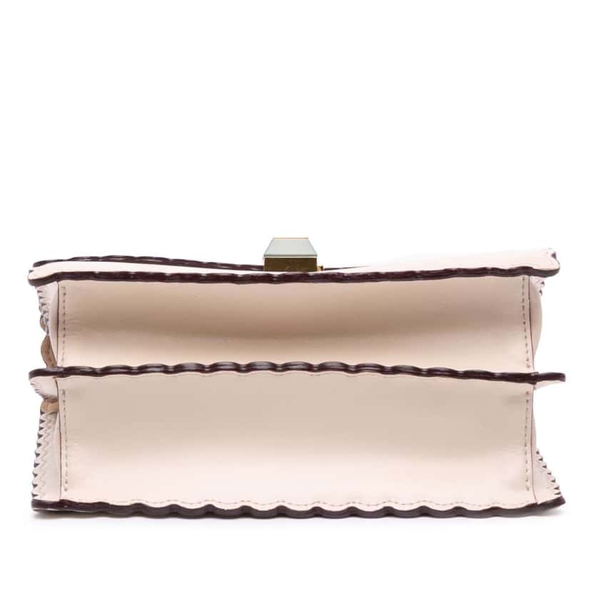 Fendi Small Scalloped Leather Kan I Crossbody Pink Leather Good condition - Inside View