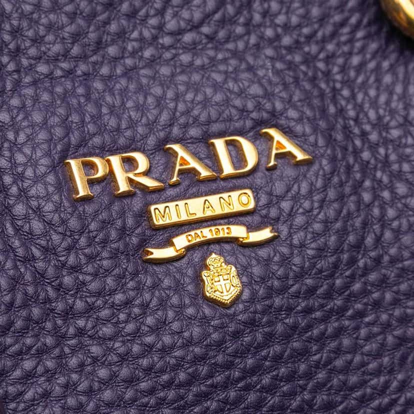 Prada Vitello Daino Open Convertible Tote Purple Leather Good condition - Model View