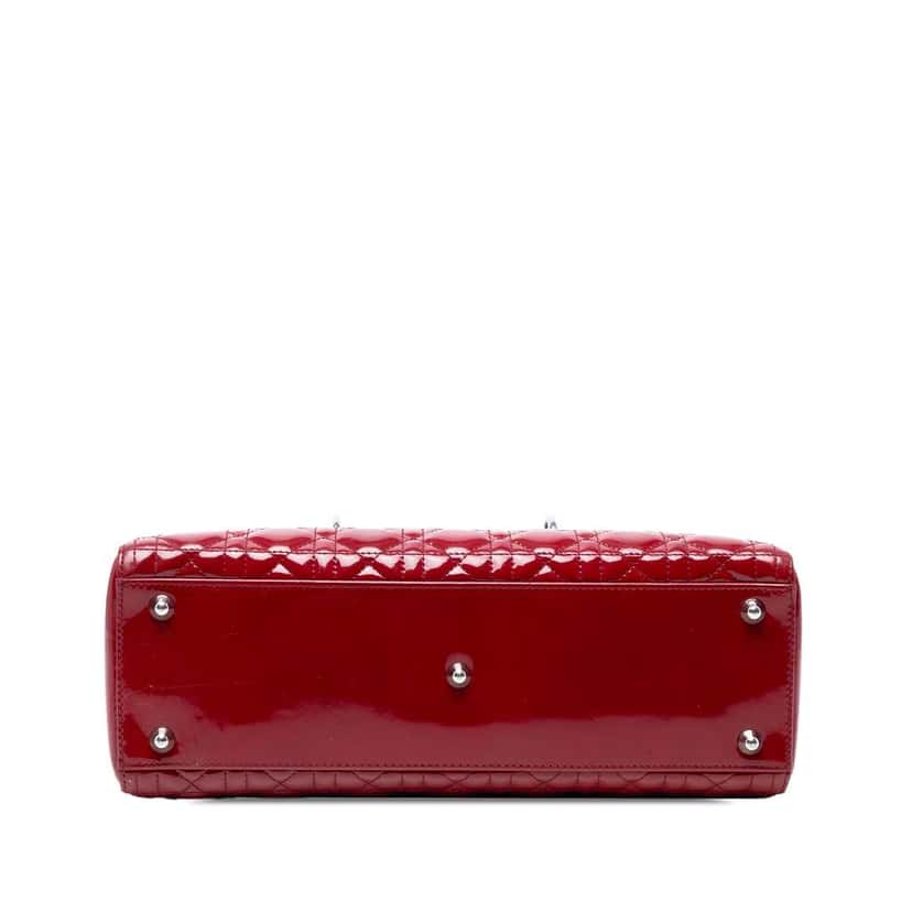 Dior Large Patent Cannage Lady Dior Red Leather Good condition - Inside View