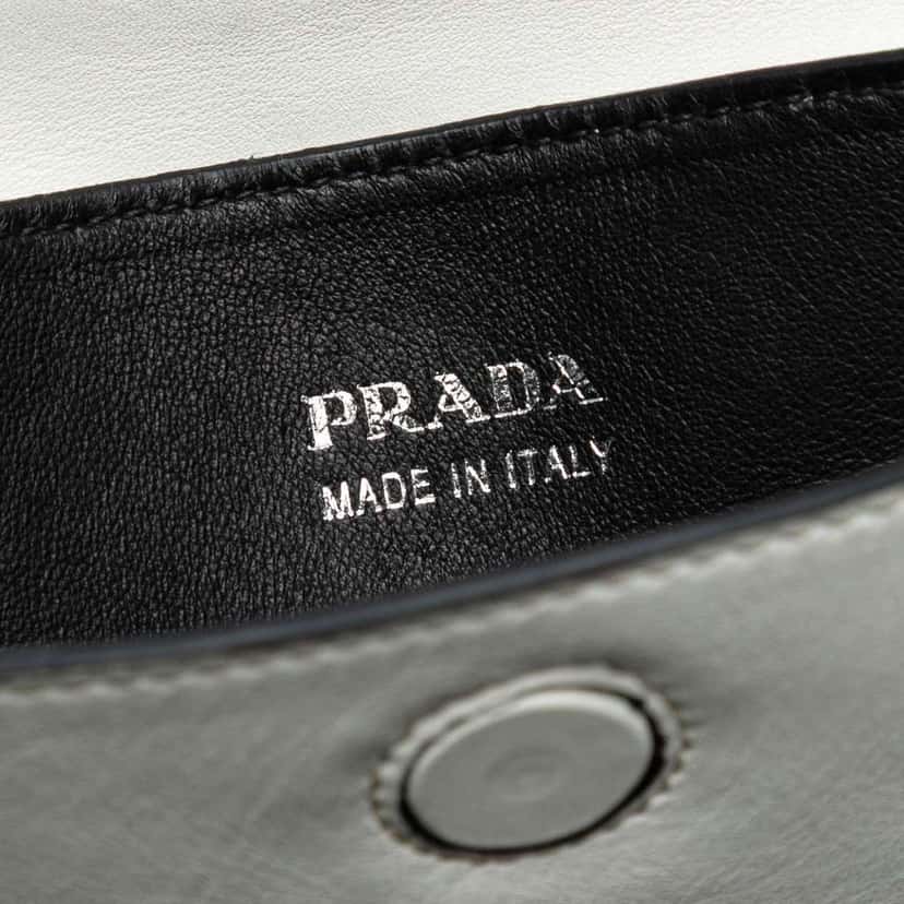 Prada Large City Calf Double Satchel White Leather Very good condition - Box View