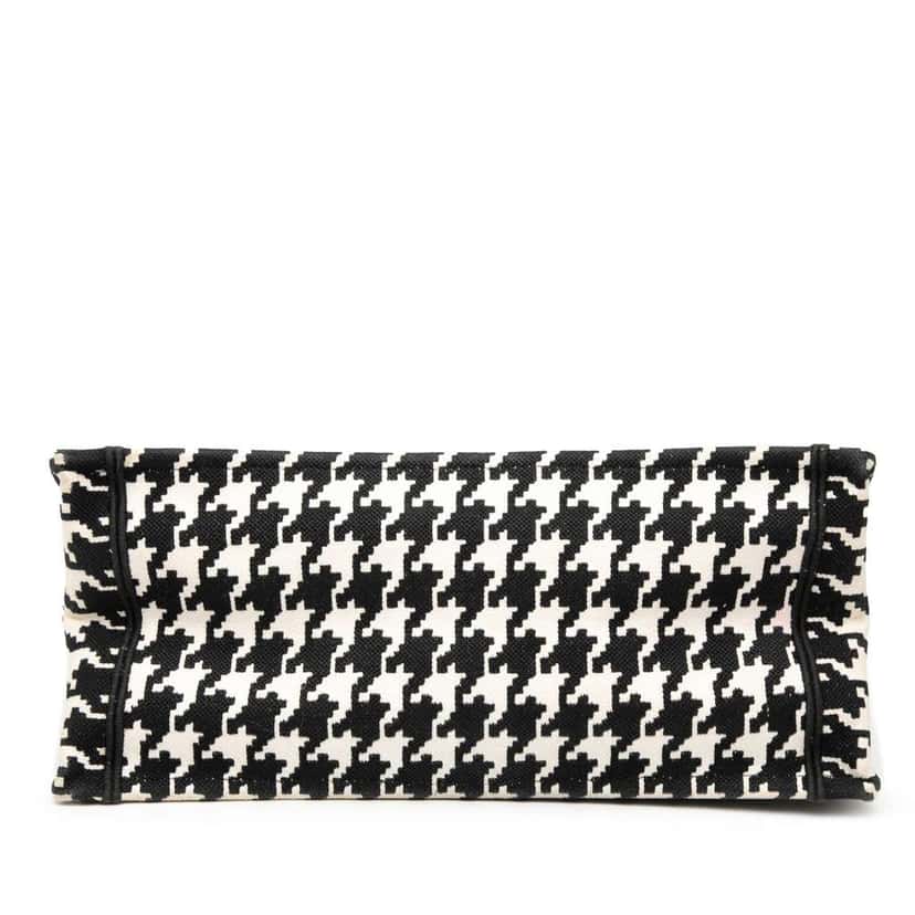 Dior Medium Canvas Houndstooth Embroidered Book Tote Black Canvas Good condition - Inside View