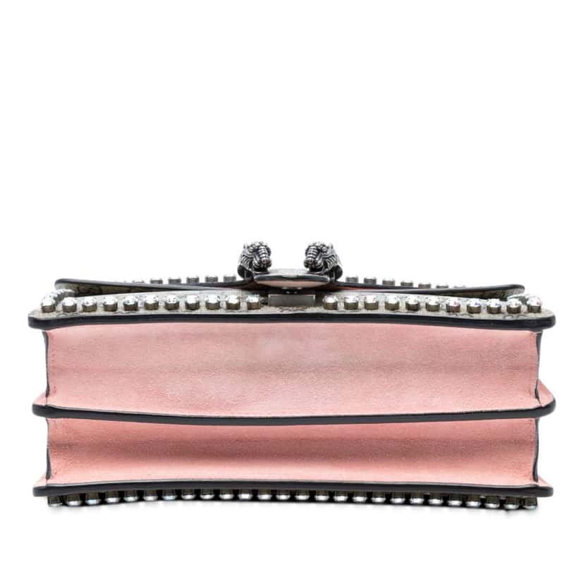 Gucci Medium GG Supreme Crystal Dionysus Shoulder Bag Brown Canvas Good condition - Inside View