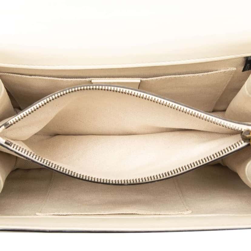 Gucci Medium Leather Bamboo Dionysus Web Satchel White Leather Good condition - Model View