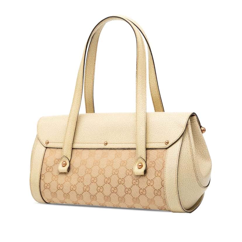 Gucci GG Canvas Bamboo Bullet Shoulder Bag Brown Canvas Good condition - Back View