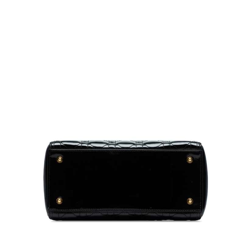 Dior Medium Patent Cannage Lady Dior Black Leather Good condition - Inside View