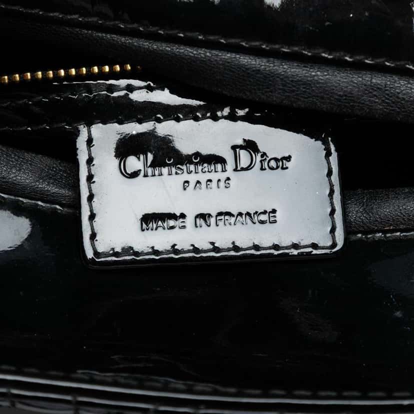 Dior Medium Patent Cannage Lady Dior Black Leather Good condition - Box View