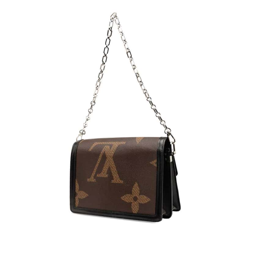 Louis Vuitton Monogram Reverse Giant Dauphine MM Brown Good condition - Back View