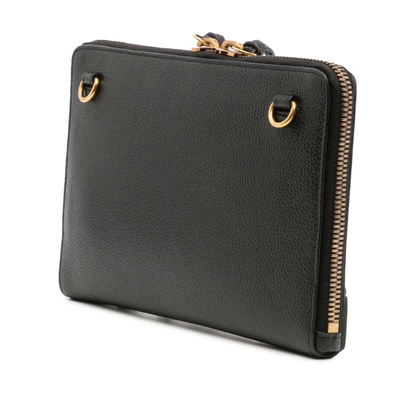 Balenciaga Pebbled Leather Neo Classic City Pouch Crossbody Black Leather Good condition - Back View