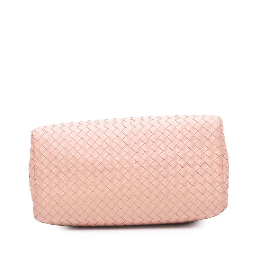Bottega Veneta Small Nappa Intrecciato Roma Satchel Pink Leather Good condition - Inside View