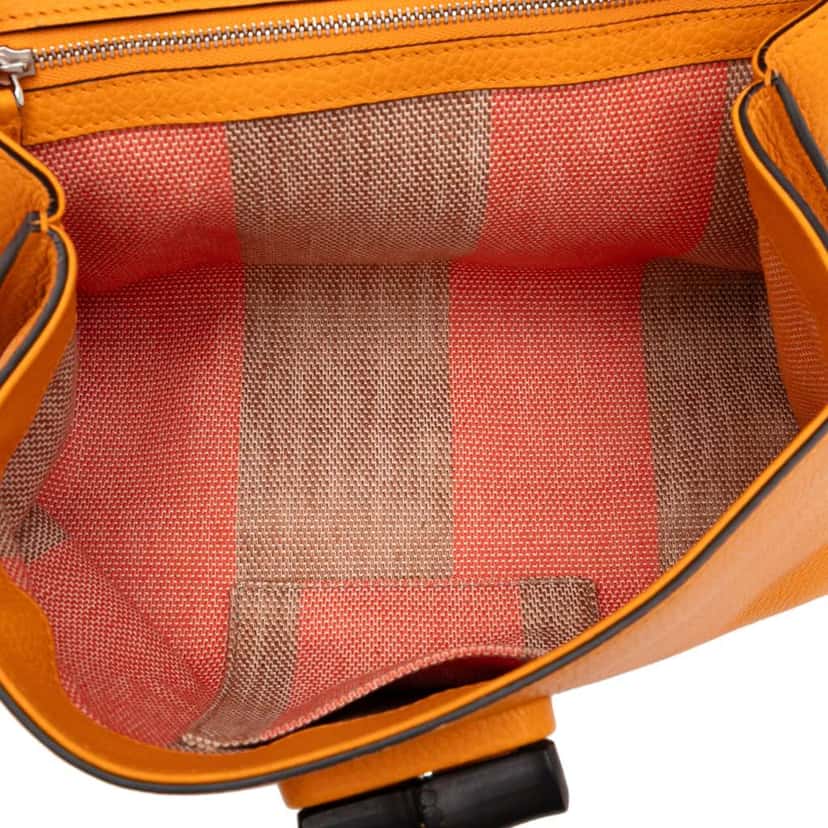 Gucci Small Leather Bamboo Daily Satchel Orange Leather Good condition - Model View