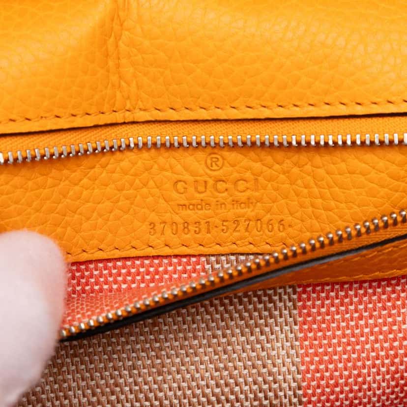 Gucci Small Leather Bamboo Daily Satchel Orange Leather Good condition - Box View