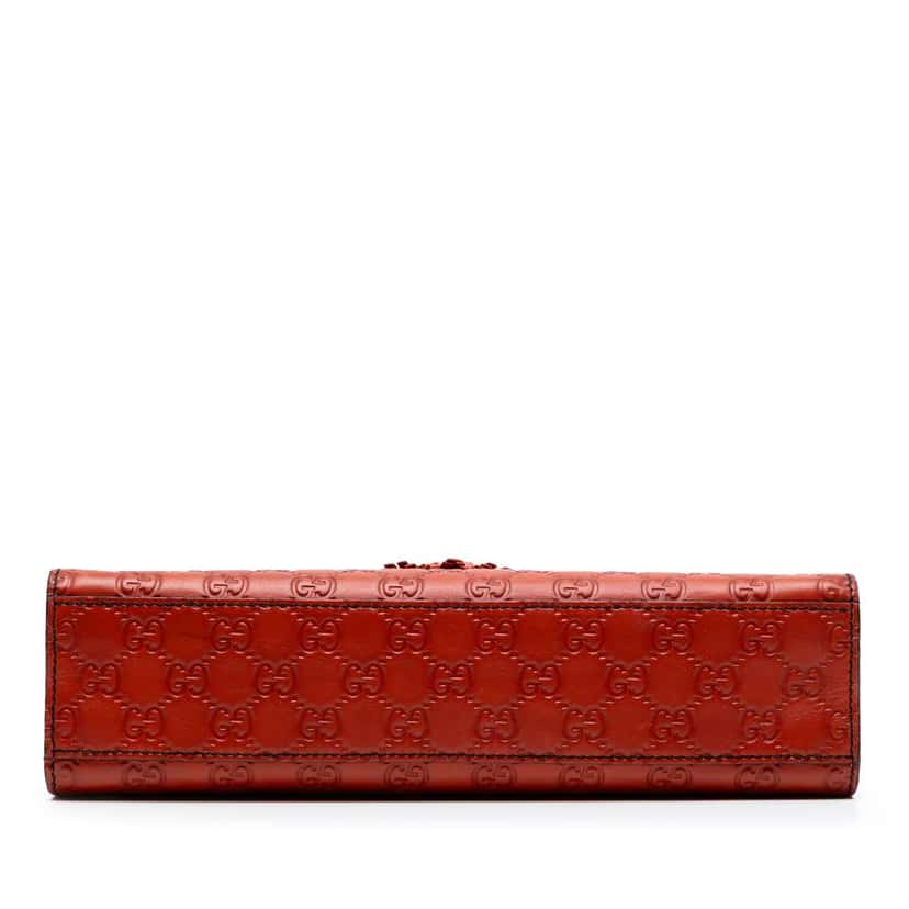 Gucci Medium Guccissima Emily Shoulder Bag Orange Leather Good condition - Inside View