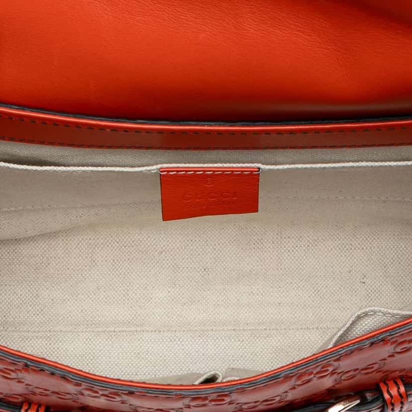 Gucci Medium Guccissima Emily Shoulder Bag Orange Leather Good condition - Model View
