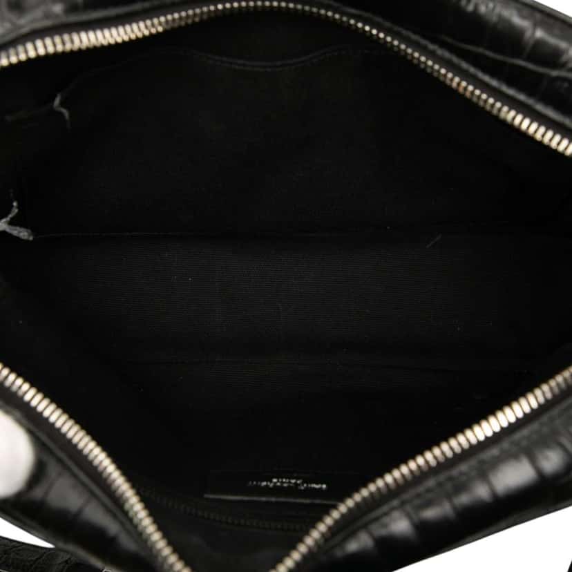 Saint Laurent Crocodile Embossed Leather Camp Camera Bag Black Leather Good condition - Model View