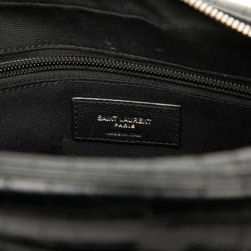 Saint Laurent Crocodile Embossed Leather Camp Camera Bag Black Leather Good condition - Box View