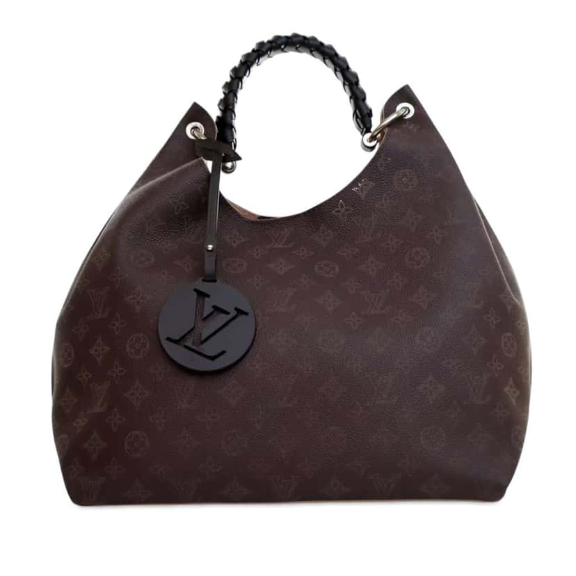 Louis Vuitton Monogram Mahina Carmel Hobo Brown Leather Good condition - Front View