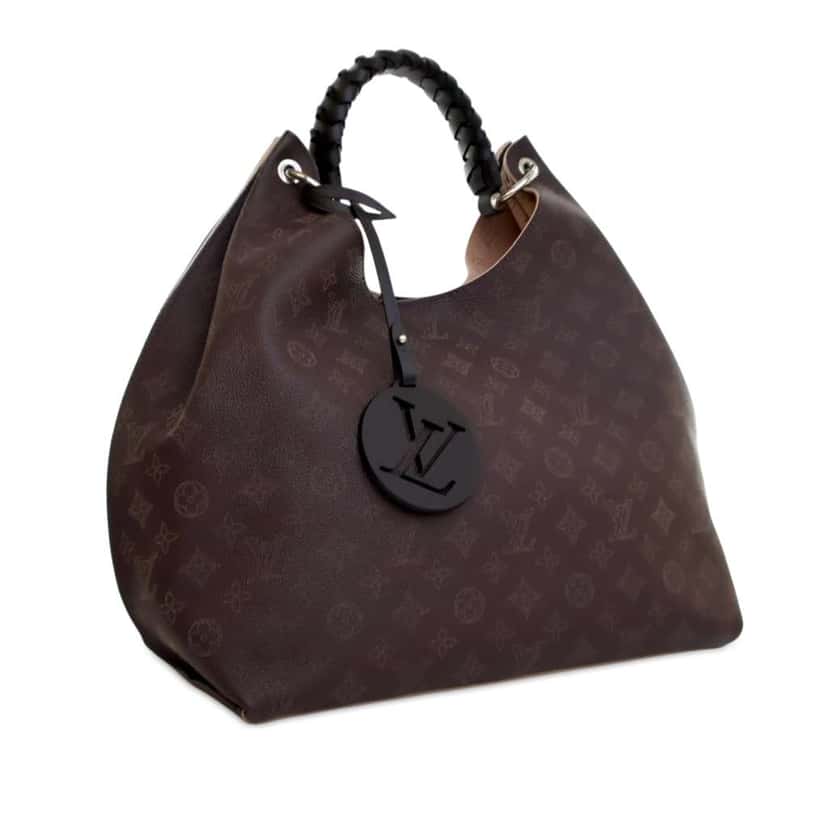 Louis Vuitton Monogram Mahina Carmel Hobo Brown Leather Good condition - Back View