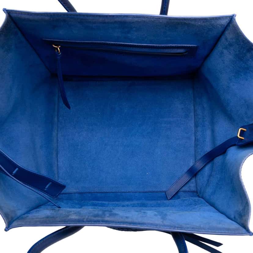 Celine Medium Grained Calfskin Phantom Luggage Tote Blue Leather Very good condition - Model View