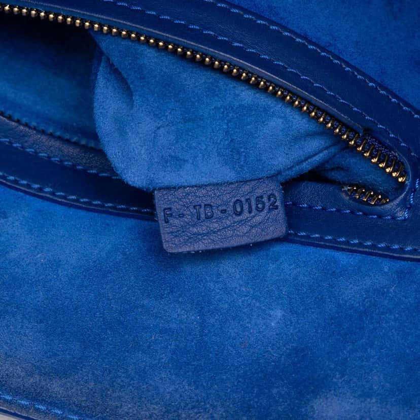 Celine Medium Grained Calfskin Phantom Luggage Tote Blue Leather Very good condition - Box View