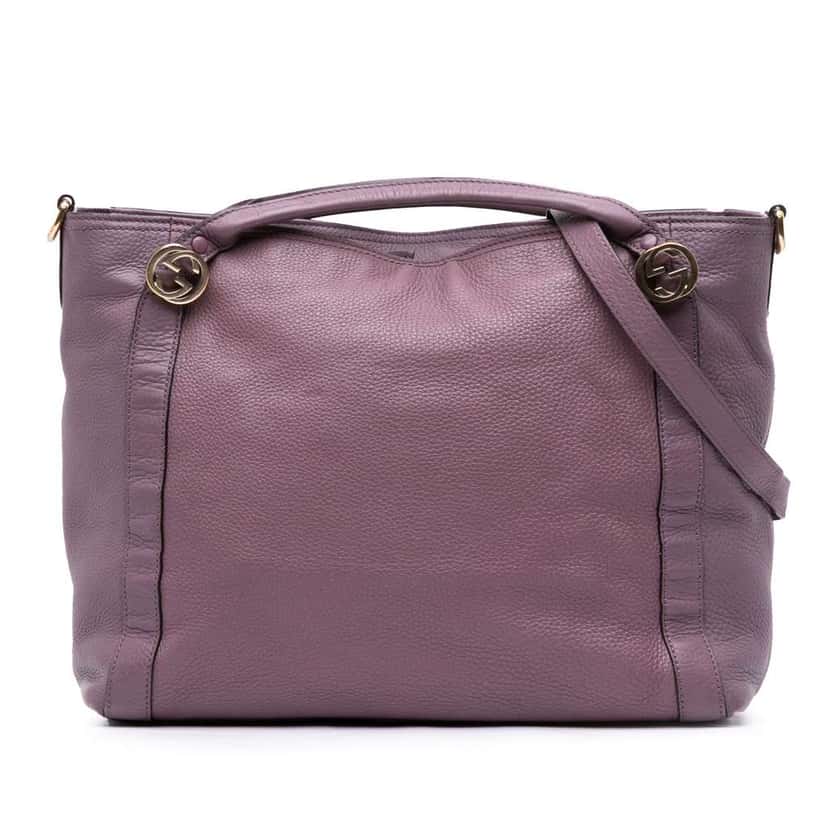 Gucci Medium Leather Miss GG Satchel Purple Leather Good condition - Front View