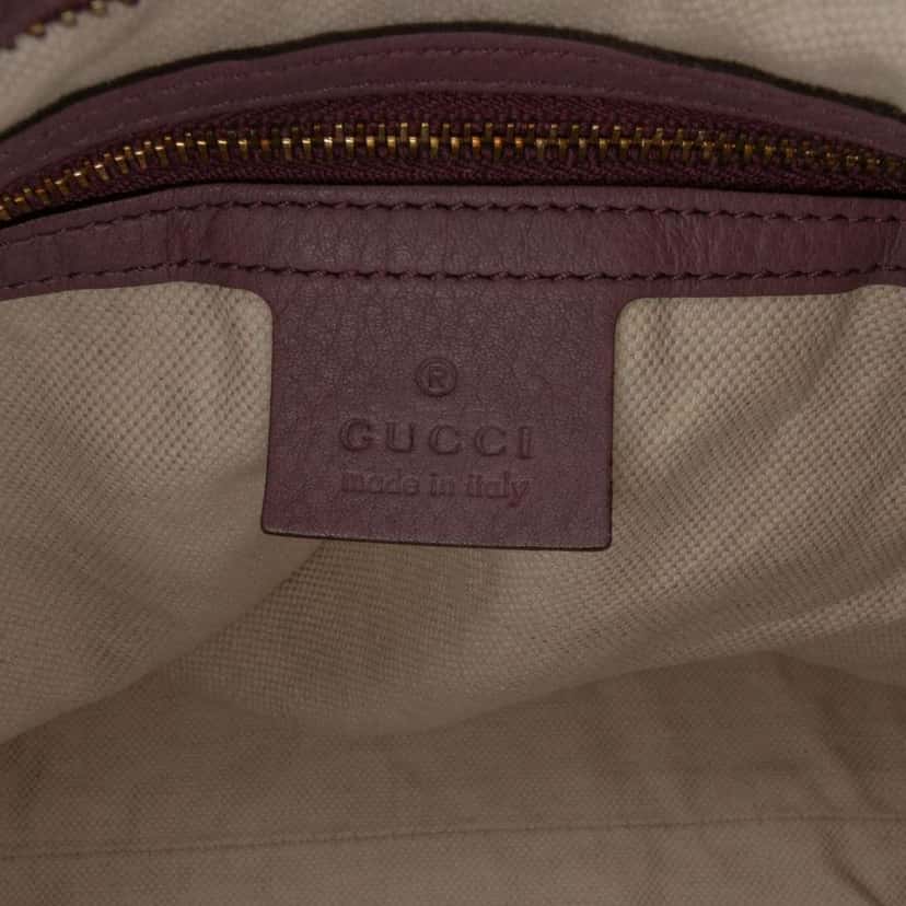 Gucci Medium Leather Miss GG Satchel Purple Leather Good condition - Box View