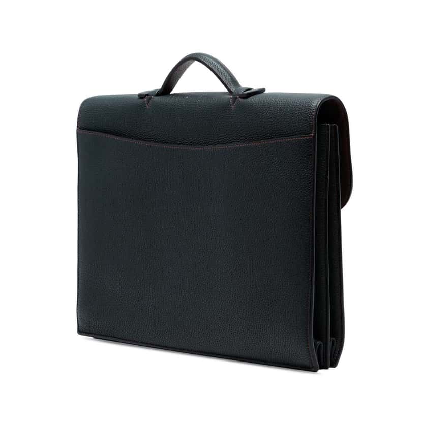 Hermès Togo Sac A Depeches Verso 38 Black Leather Good condition - Back View