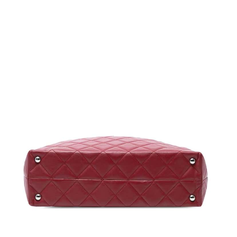 Chanel Large Quilted Calfskin In the Business Shopping Tote Red Leather Good condition - Inside View