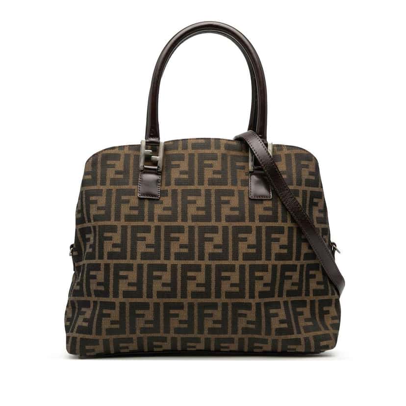 Fendi Zucca Canvas Satchel Brown Canvas Good condition - Front View