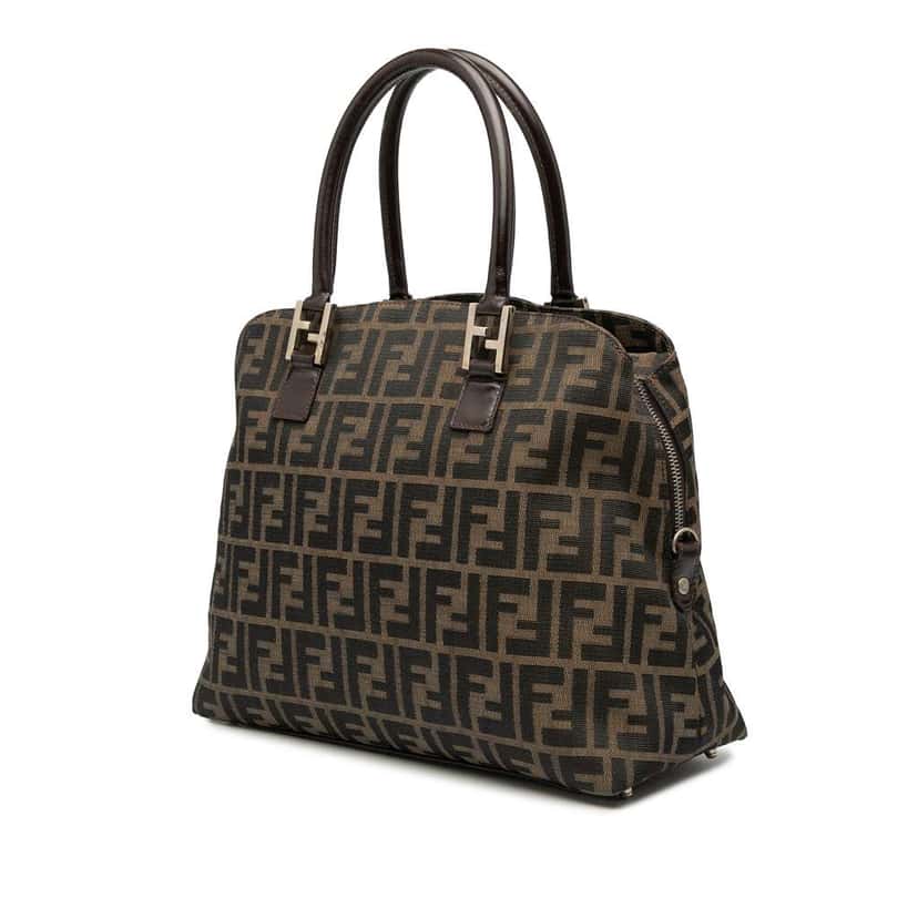 Fendi Zucca Canvas Satchel Brown Canvas Good condition - Back View