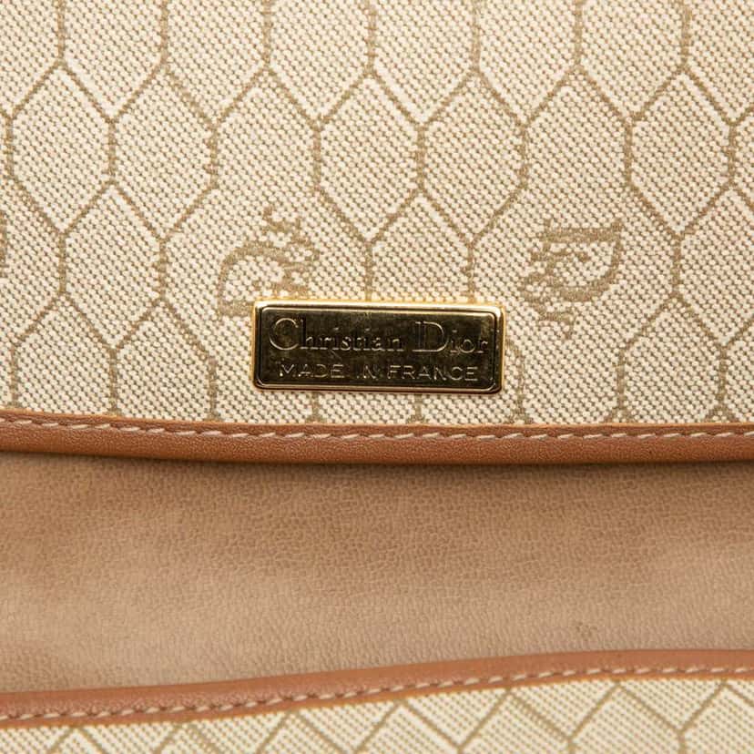 Dior Honeycomb Coated Canvas Crossbody Brown Canvas Good condition - Box View