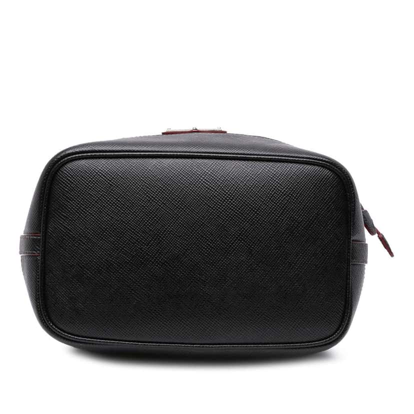 Prada Saffiano Trimmed Tessuto Bucket Bag Black Good condition - Inside View