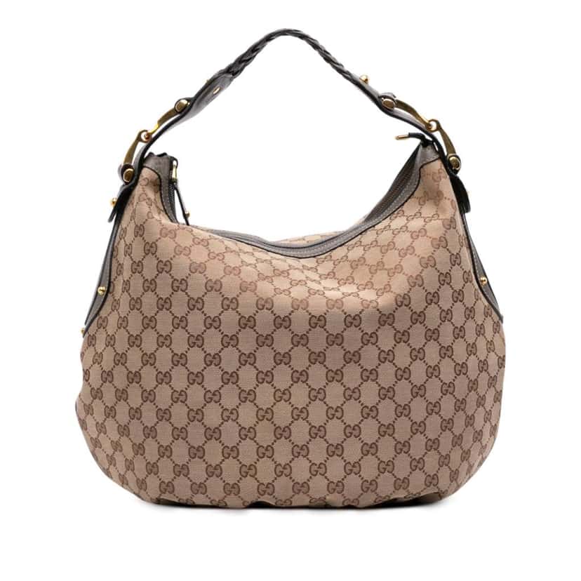 Gucci Medium GG Canvas Pelham Hobo Brown Canvas Good condition - Front View