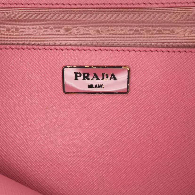 Prada Medium Saffiano Lux Galleria Double Zip Satchel Pink Leather Good condition - Box View