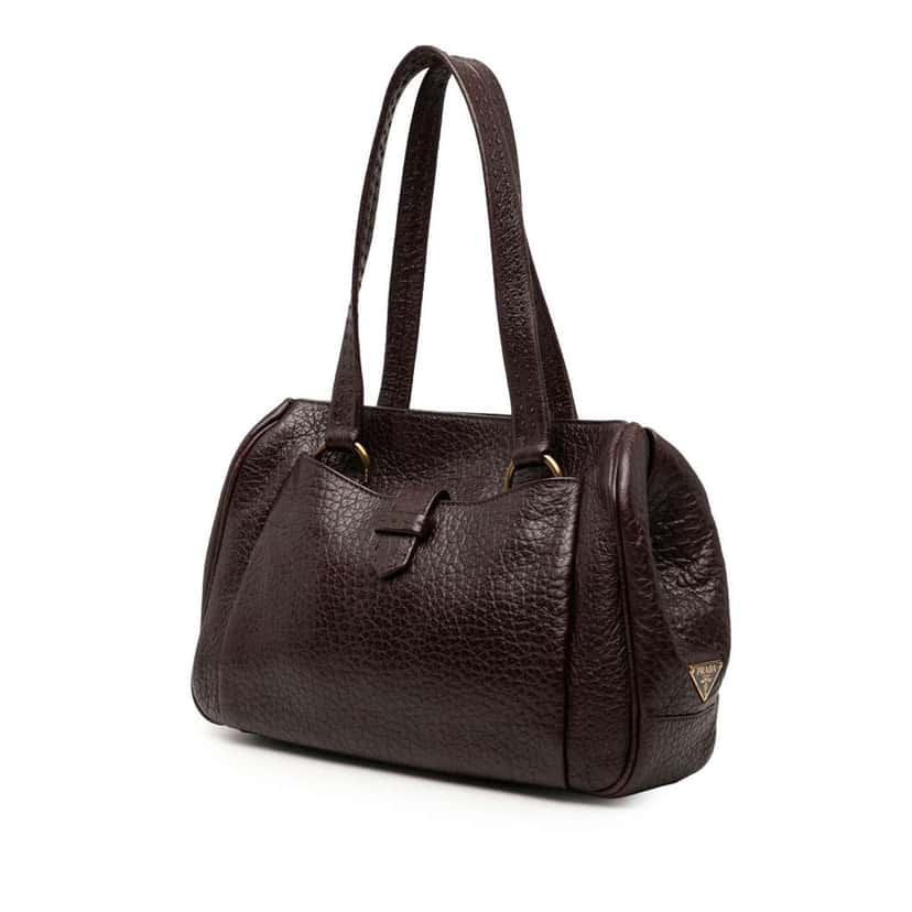 Prada Berlino Pocket Shoulder Bag Red Leather Good condition - Back View