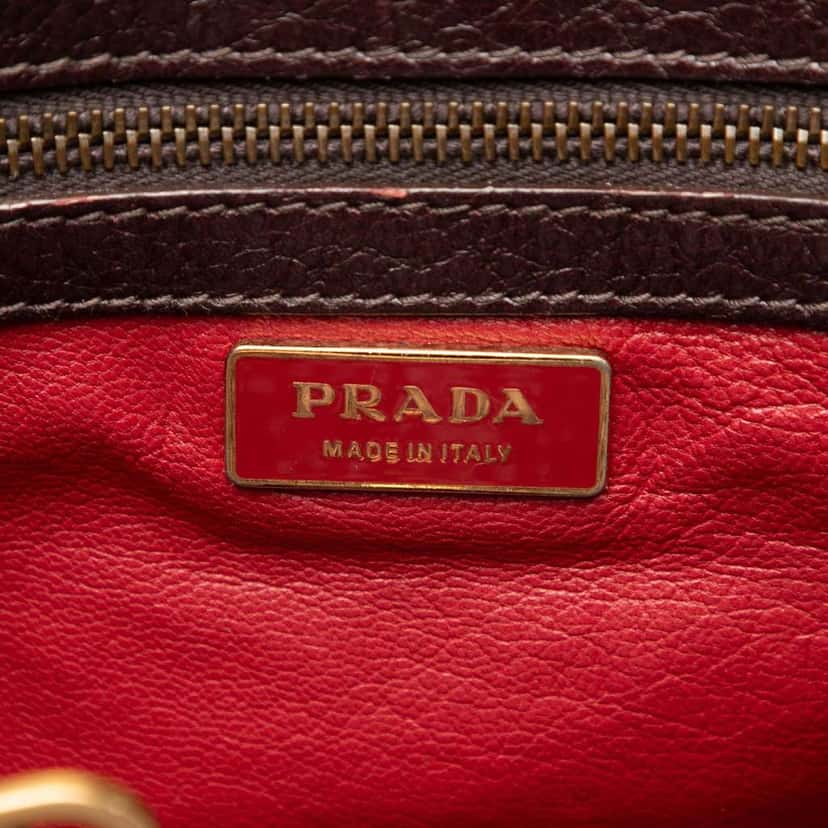 Prada Berlino Pocket Shoulder Bag Red Leather Good condition - Box View